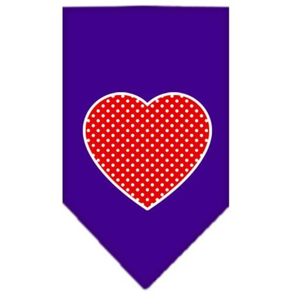 Unconditional Love Red Swiss Dot Heart Screen Print Bandana Purple Small UN851579